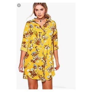 Boohoo multi-color Julia Shirt Dress (PLUS SIZE)